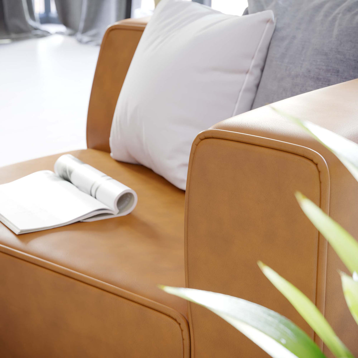 Mingle Vegan Leather Right-Arm Chair by Modway