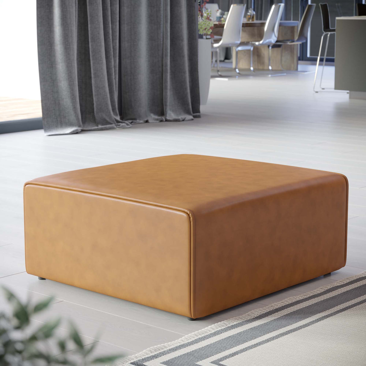 Mingle Vegan Leather Ottoman by Modway