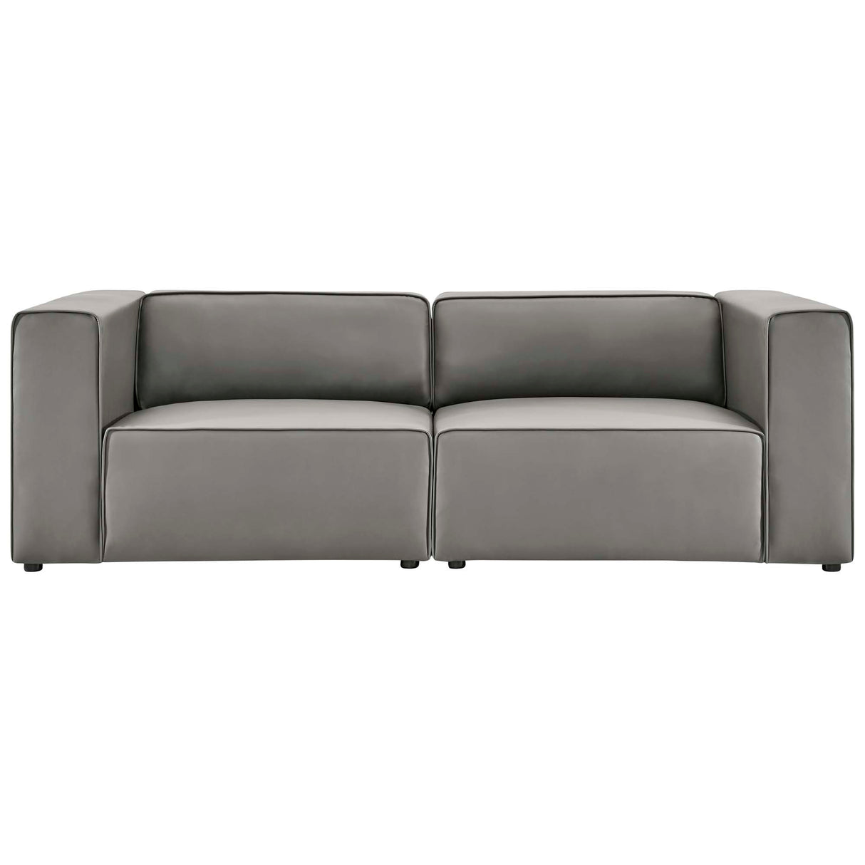 Mingle 2-Piece Vegan Leather Sectional Sofa Loveseat by Modway