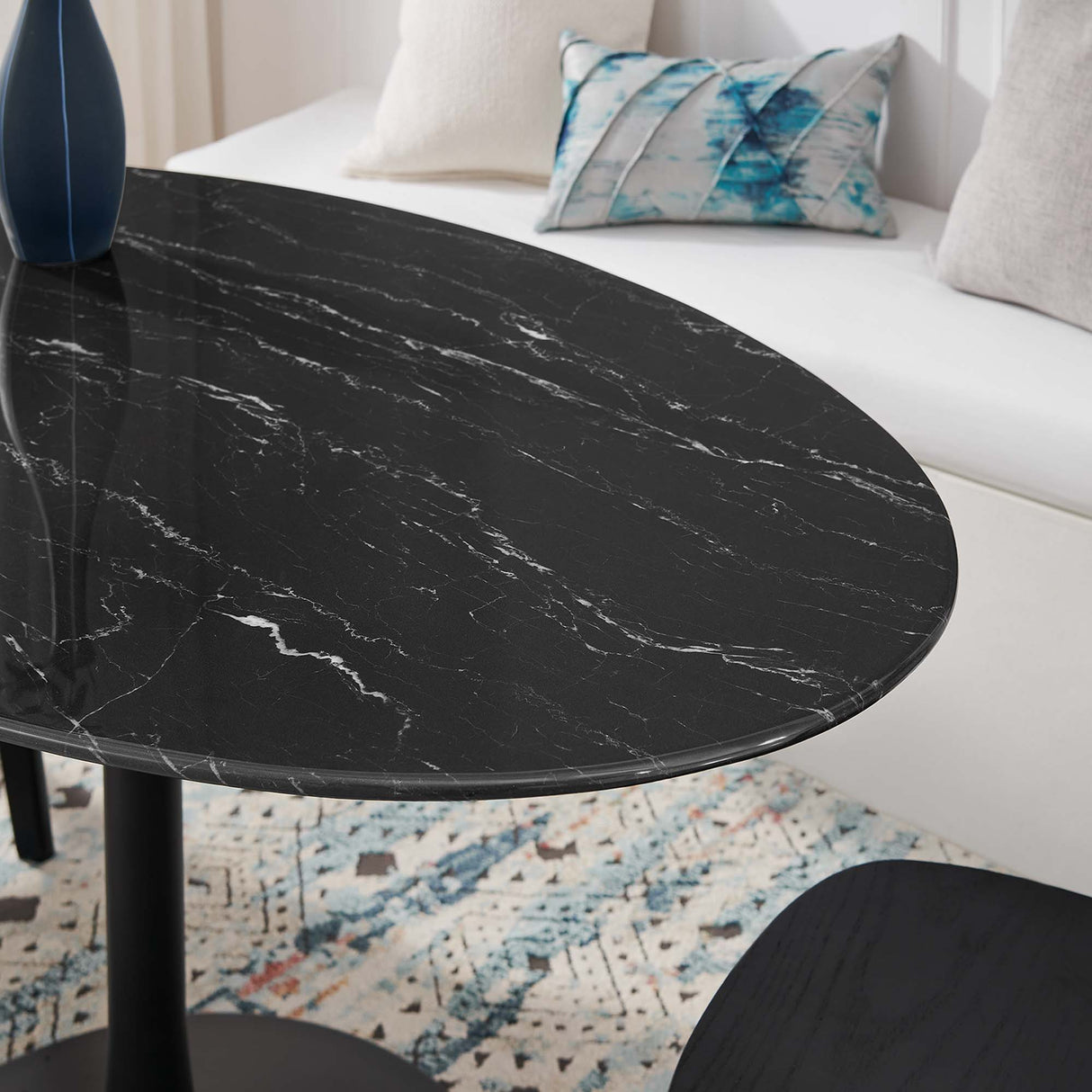 Lippa 54" Oval Faux Marble Dining Table by Modway