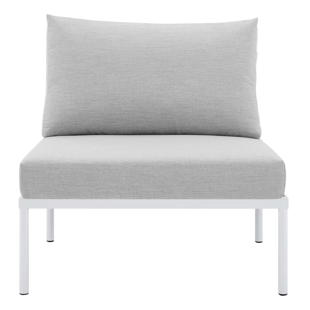 Harmony Sunbrella Basket Weave Outdoor Patio Aluminum Armless Chair