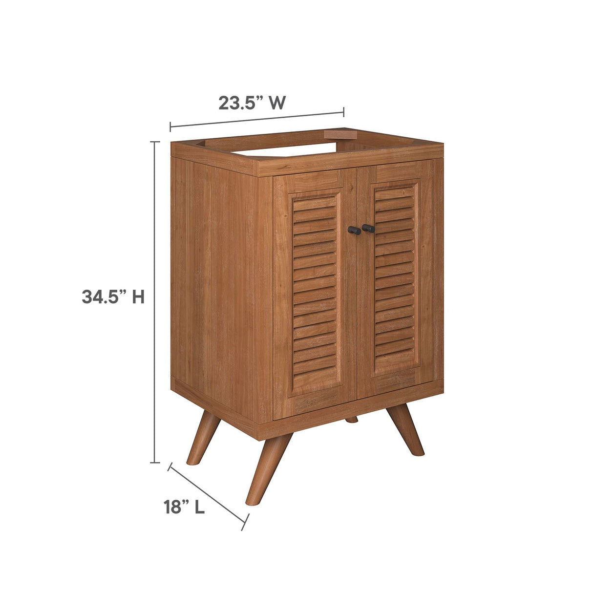 Birdie 24" Teak Wood Bathroom Vanity Cabinet (Sink Basin Not Included) by Modway