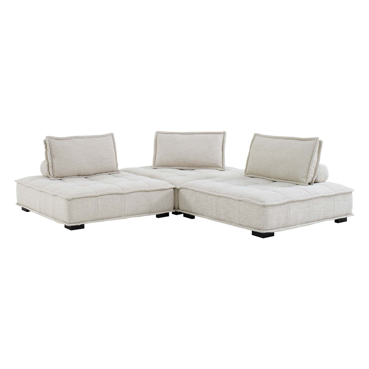 Saunter 3-Piece Tufted Fabric Sofa by Modway