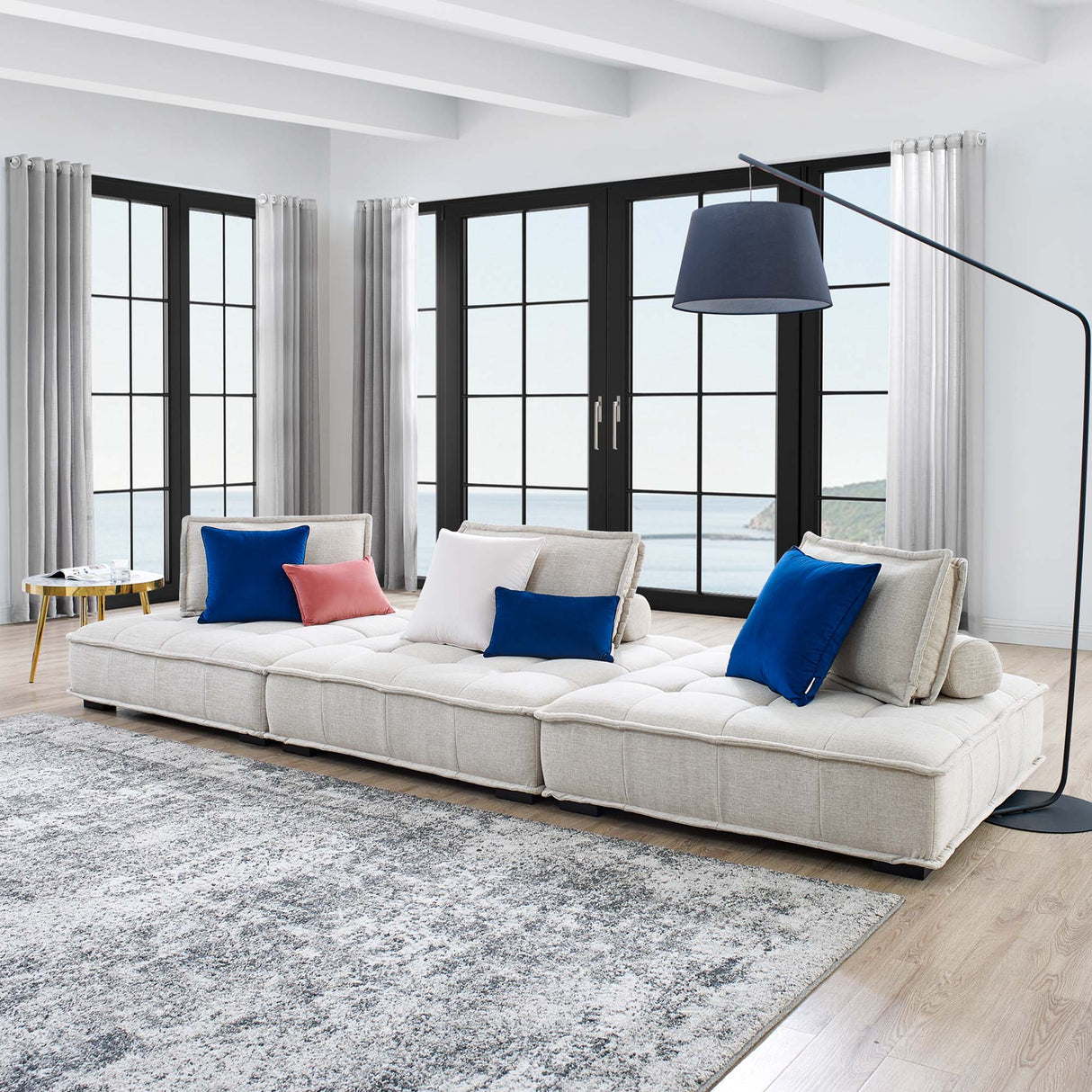 Saunter 3-Piece Tufted Fabric Sofa by Modway