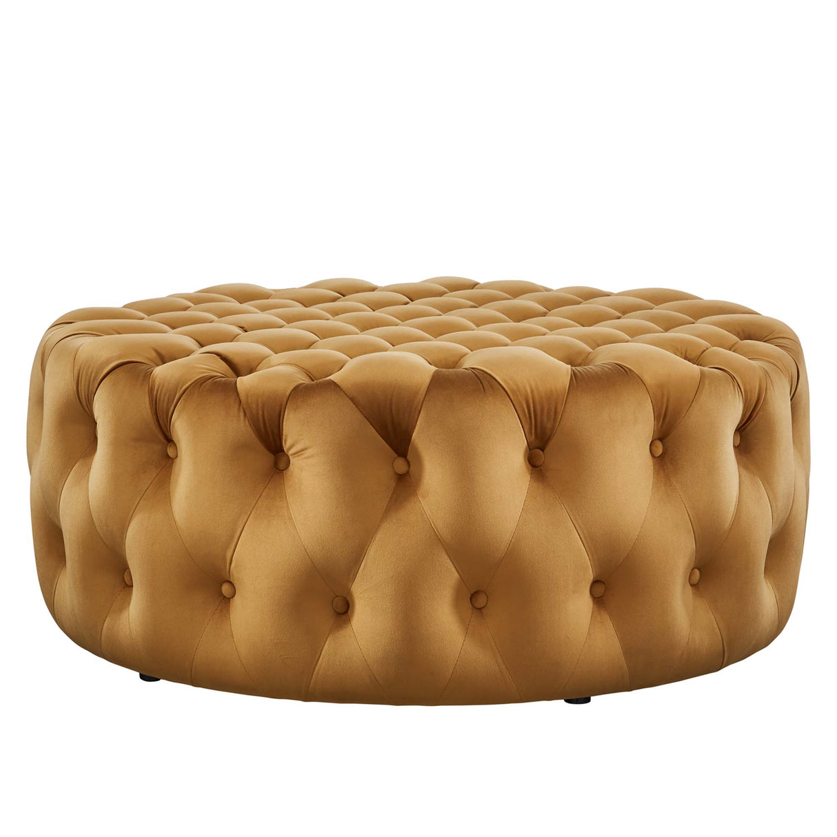 Amour Tufted Button Large Round Performance Velvet Ottoman by Modway