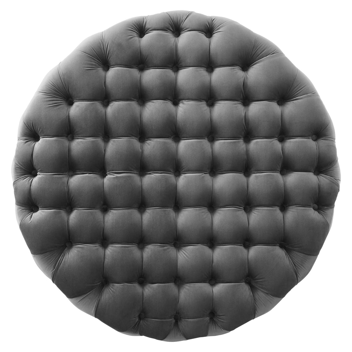 Amour Tufted Button Large Round Performance Velvet Ottoman by Modway
