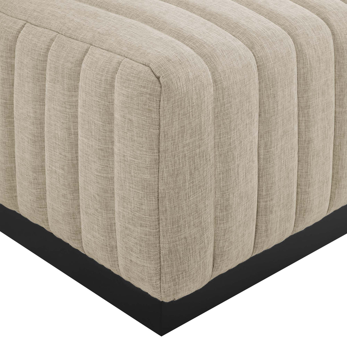 Conjure Channel Tufted Upholstered Fabric Ottoman by Modway