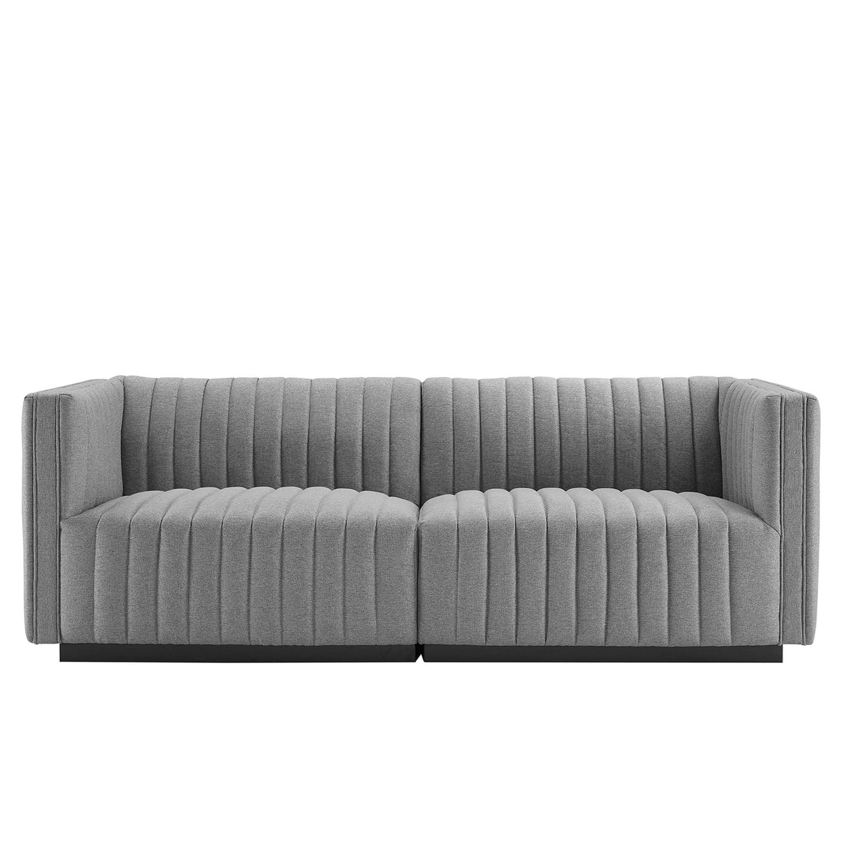 Conjure Channel Tufted Upholstered Fabric Loveseat by Modway