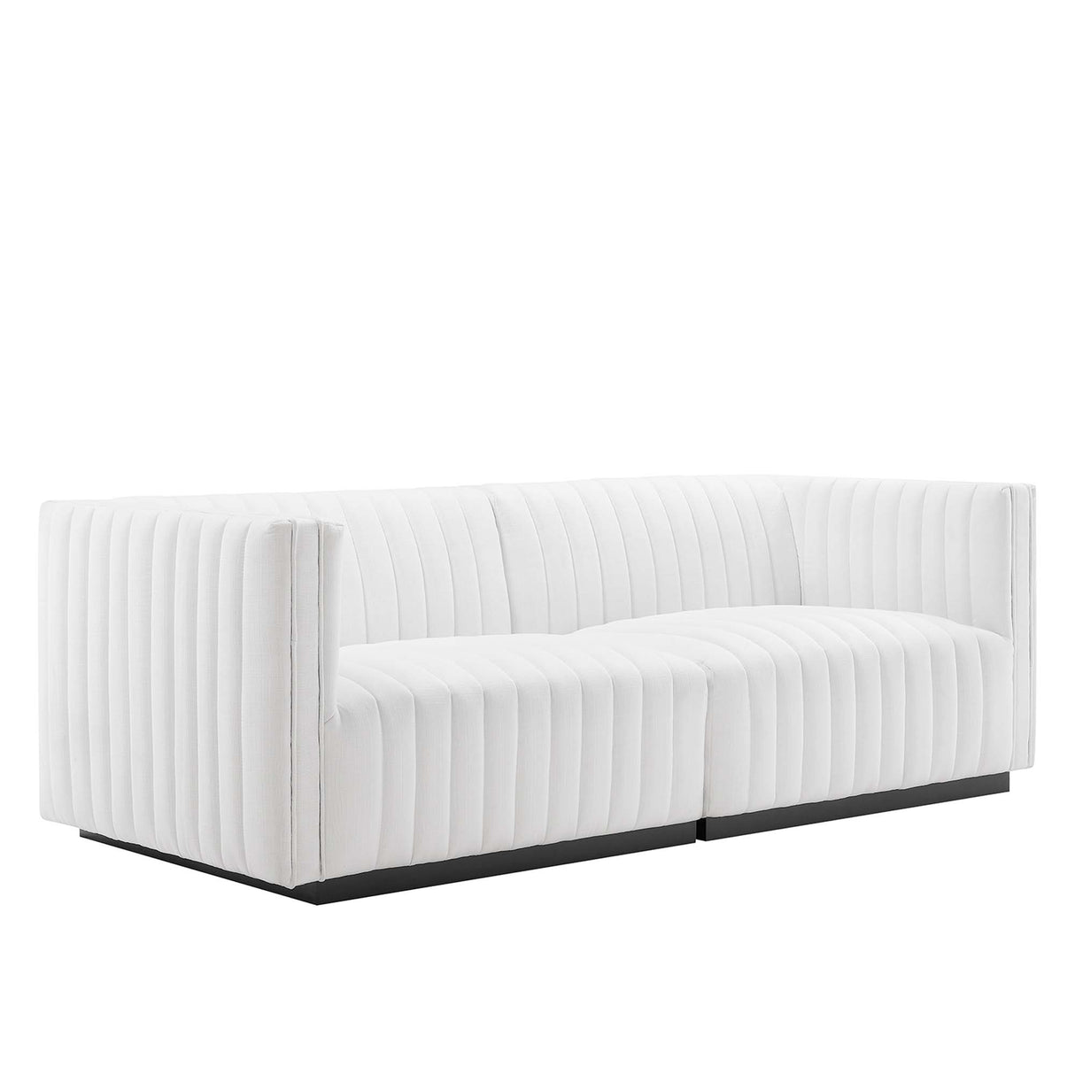 Conjure Channel Tufted Upholstered Fabric Loveseat by Modway