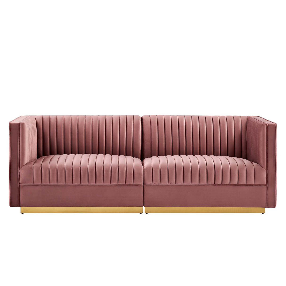 Sanguine Channel Tufted Performance Velvet Modular Sectional Sofa Loveseat by Modway