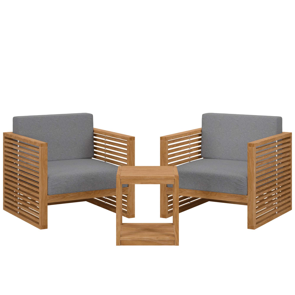 Carlsbad 3-Piece Teak Wood Outdoor Patio Set by Modway