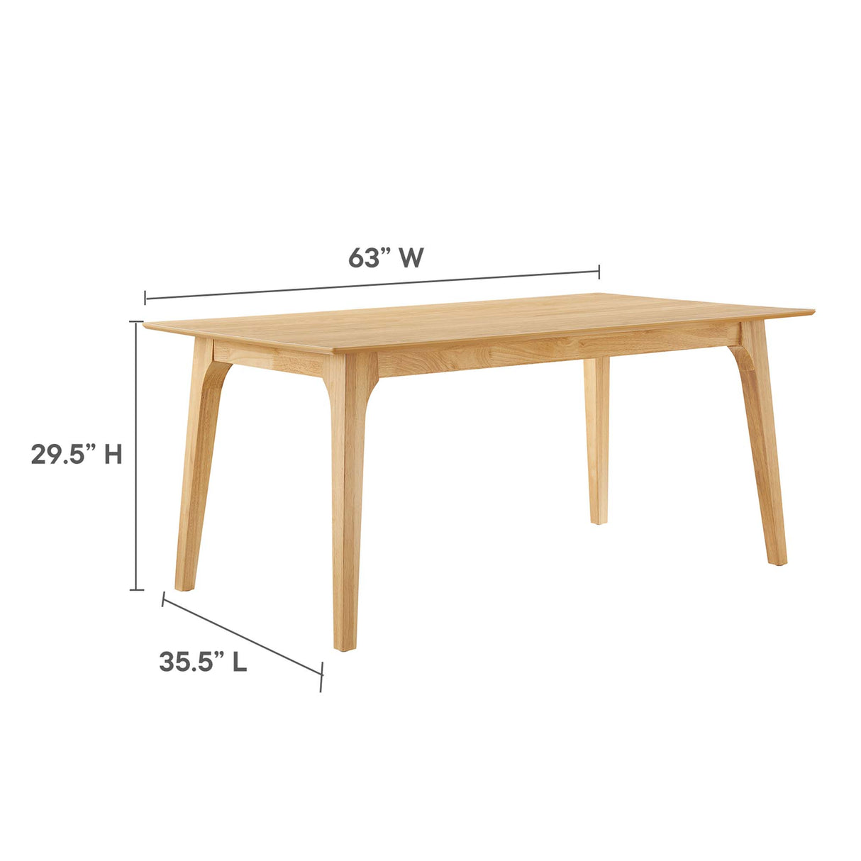 Juxtapose 63" Rectangle Dining Table by Modway