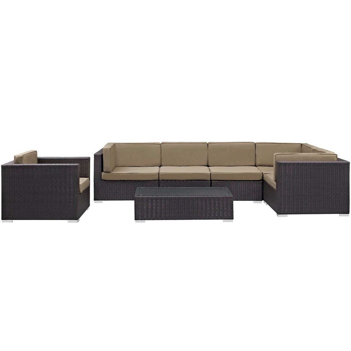 Corona 7 Piece Outdoor Patio Sectional Set by Modway