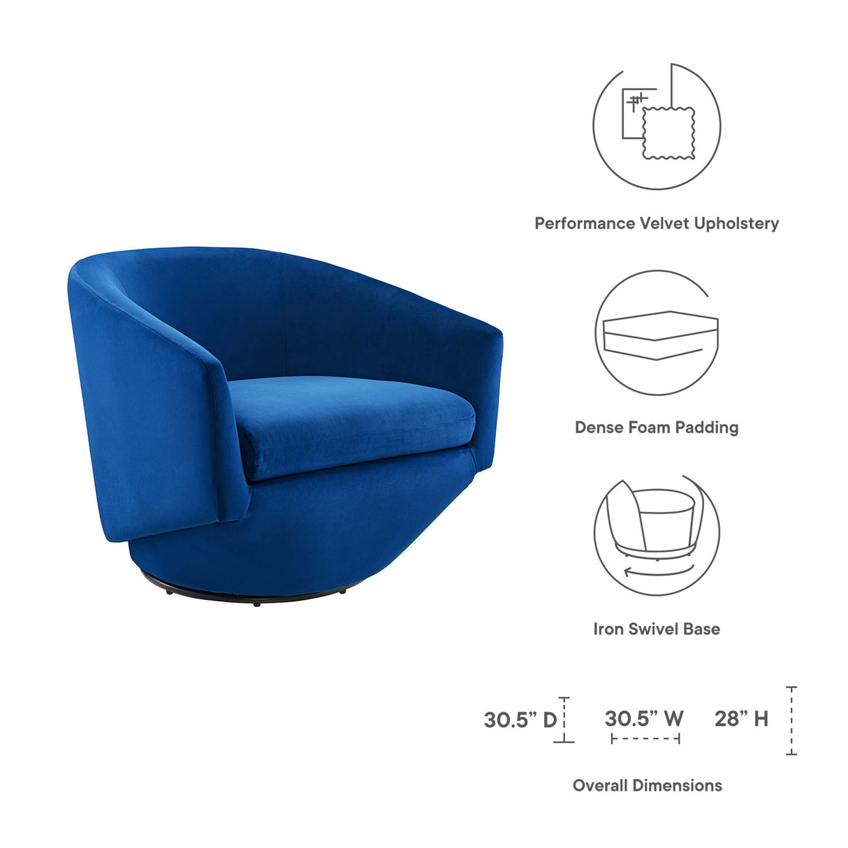 Series Performance Velvet Fabric Swivel Chair by Modway