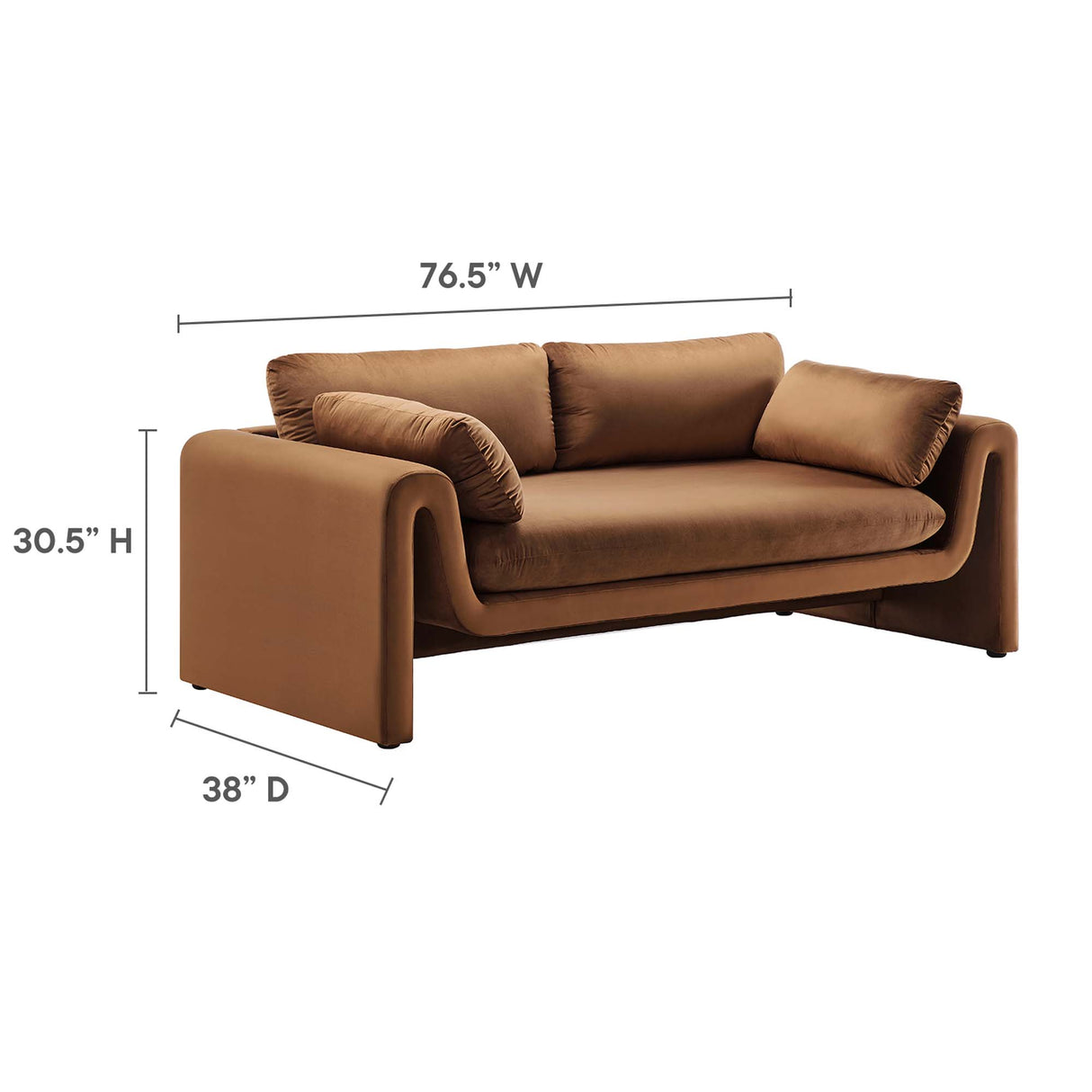 Waverly Performance Velvet Sofa by Modway