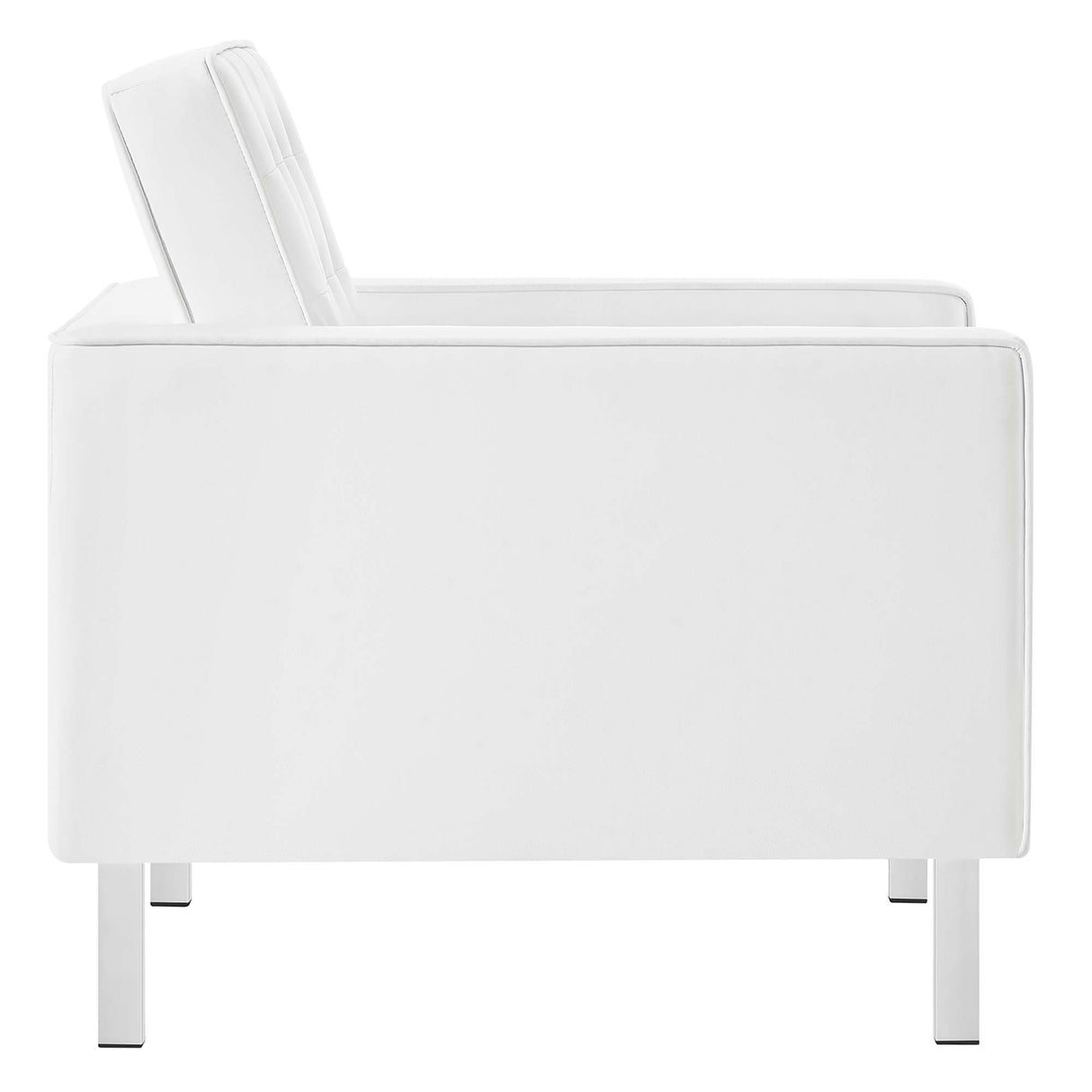 Loft Tufted Vegan Leather Armchair and Ottoman Set by Modway