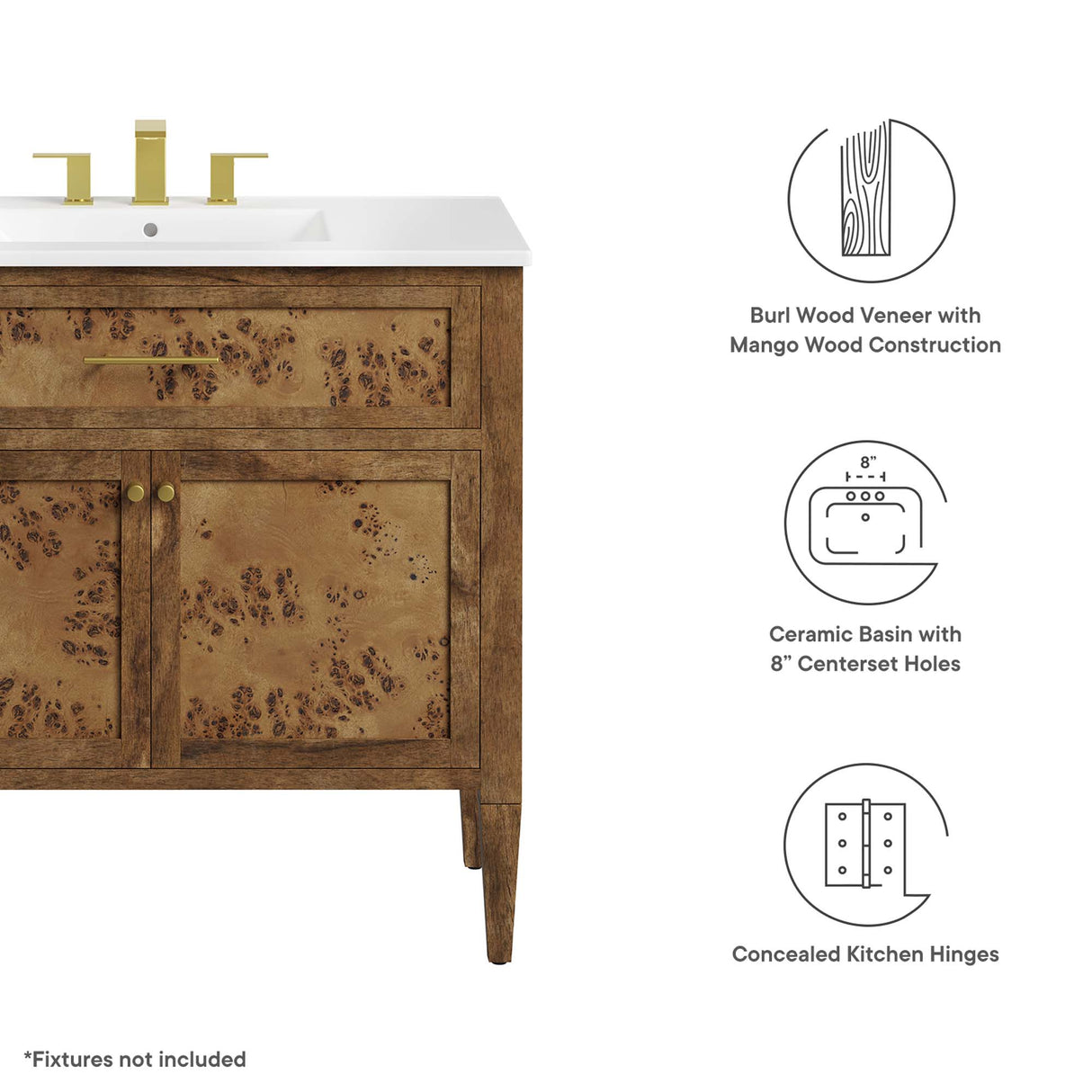 Elysian 36" Wood Bathroom Vanity by Modway