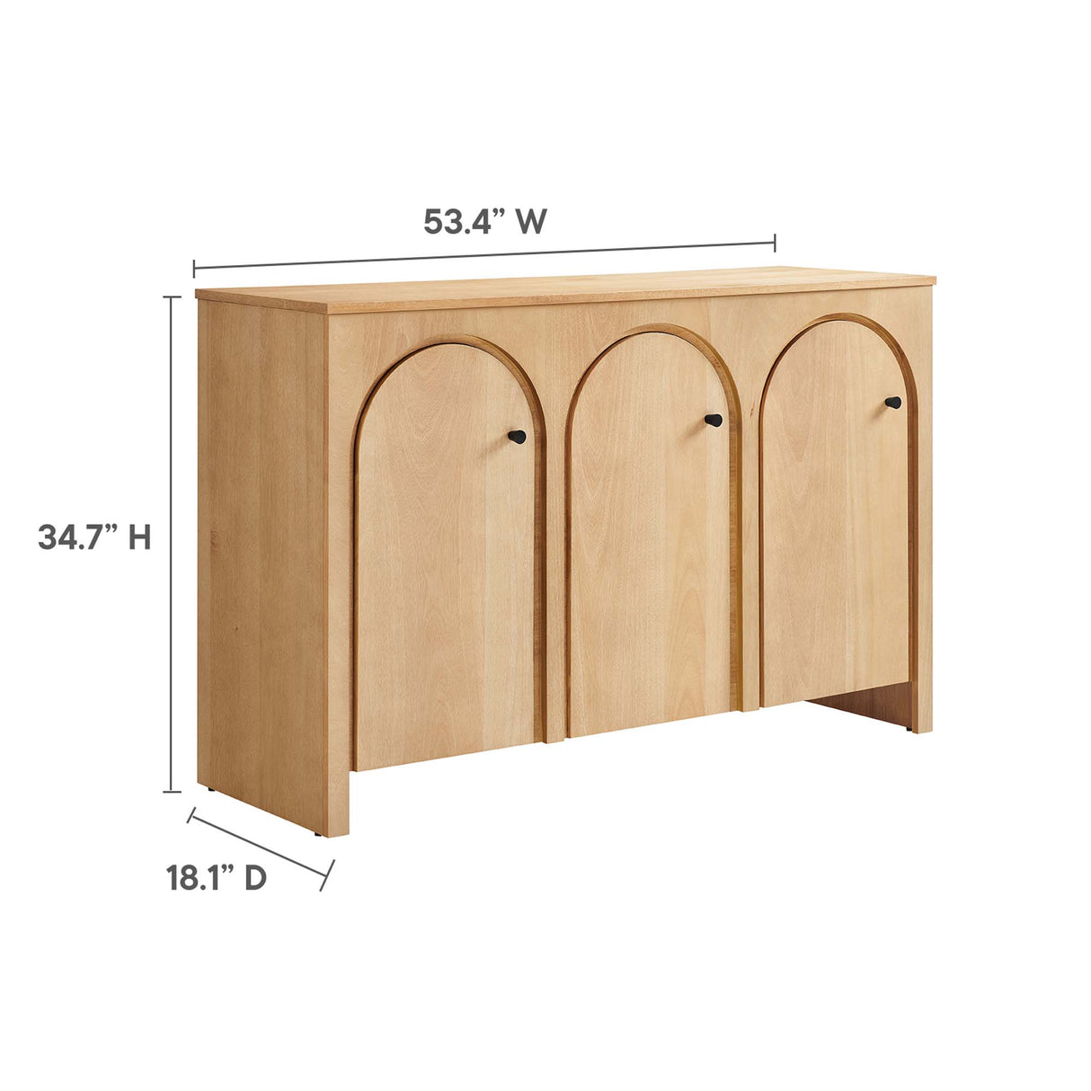 Appia 3-Door Arched Door Sideboard Storage Cabinet by Modway