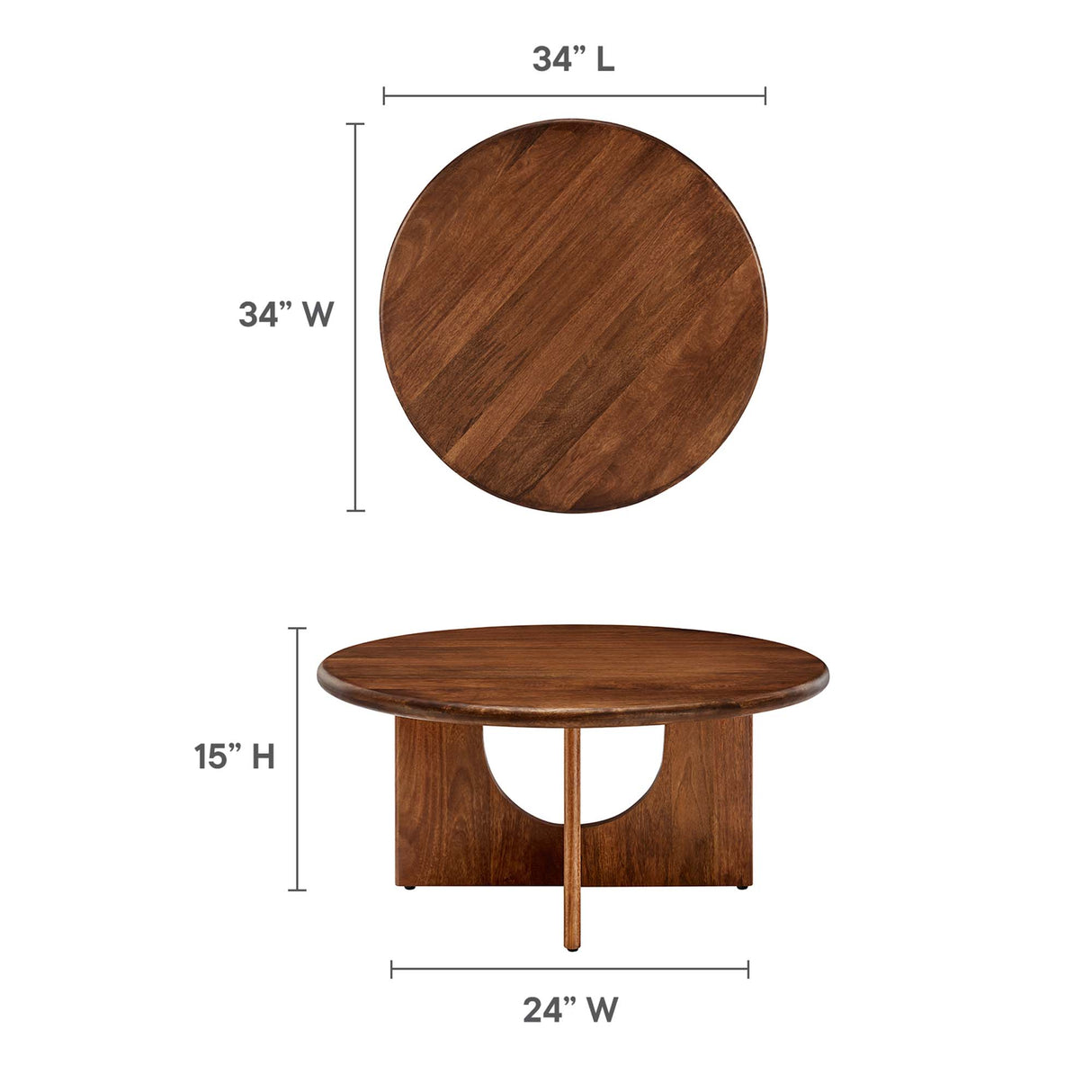 Rivian Round 34" Coffee Table by Modway