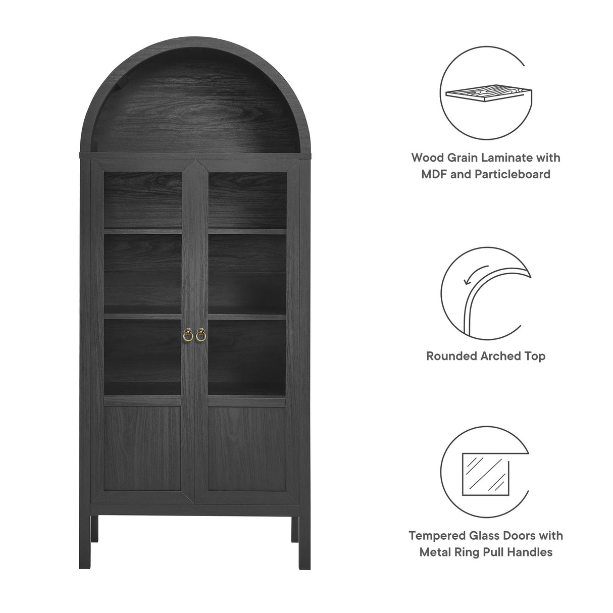 Tessa Tall Arched Storage Display Cabinet by Modway