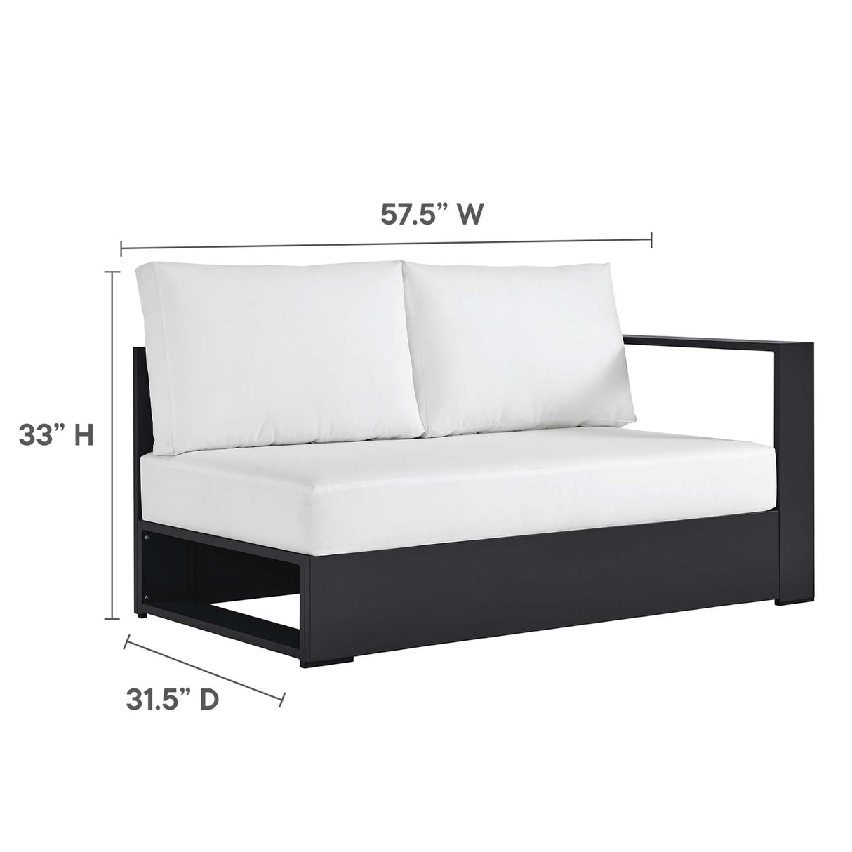 Tahoe 2-Piece Outdoor Patio Powder-Coated Aluminum Sectional Sofa Set