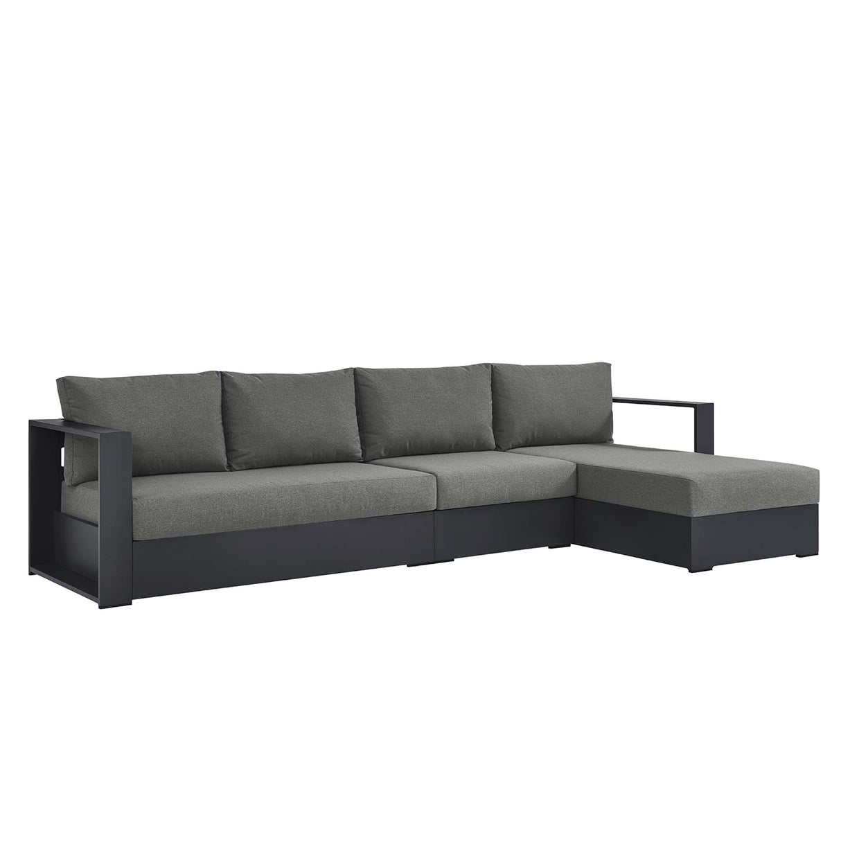 Tahoe 3-Piece Outdoor Patio Powder-Coated Aluminum Sectional Sofa Set