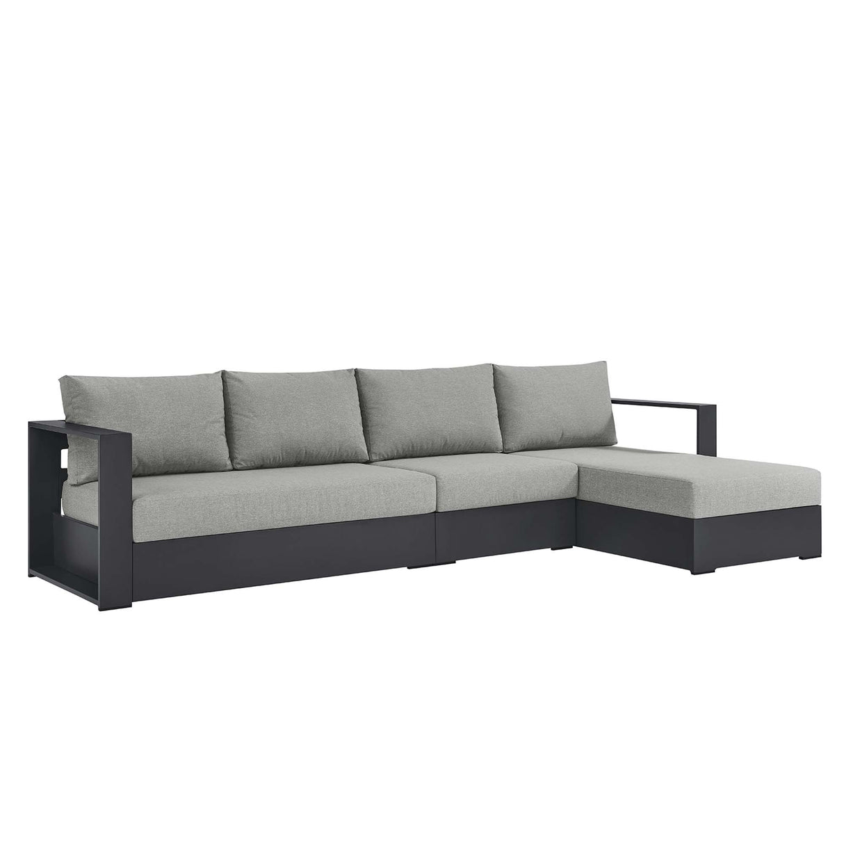 Tahoe 3-Piece Outdoor Patio Powder-Coated Aluminum Sectional Sofa Set