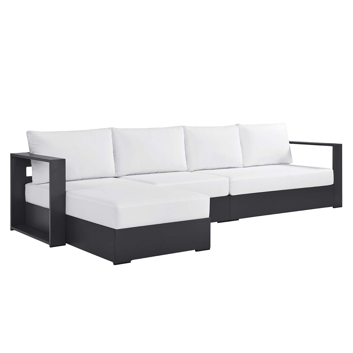 Tahoe 3-Piece Outdoor Patio Powder-Coated Aluminum Sectional Sofa Set by Modway
