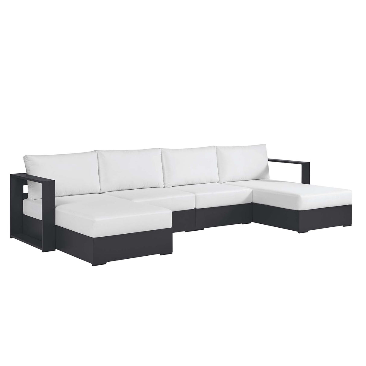 Tahoe 4-Piece Outdoor Patio Powder-Coated Aluminum Sectional Sofa Set by Modway