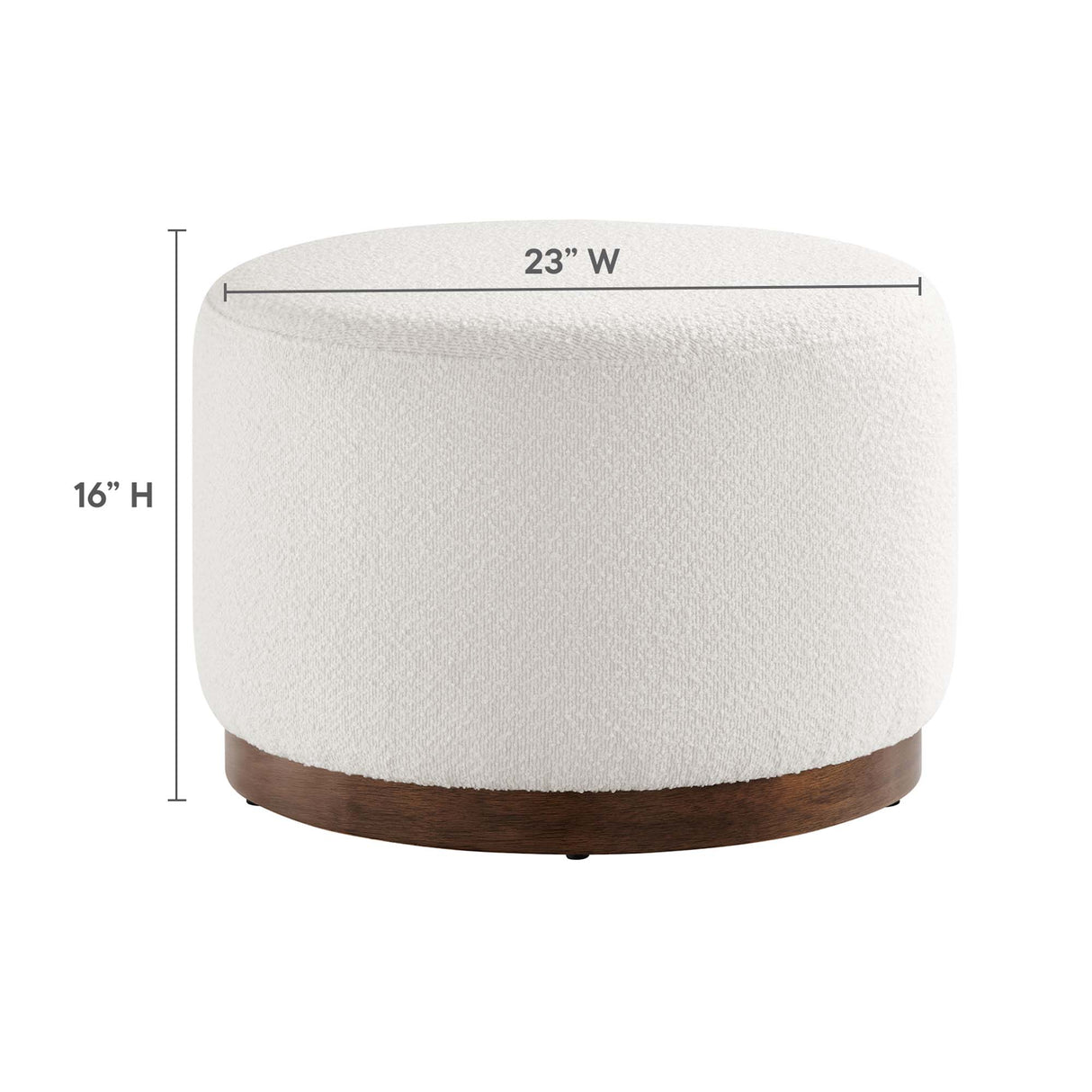 Tilden Large 23" Round Boucle Upholstered Ottoman by Modway