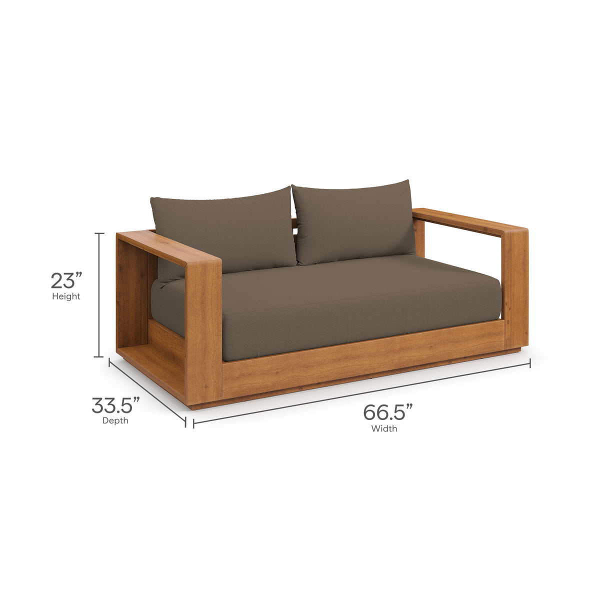 Tahoe Acacia Wood Outdoor Patio Loveseat by Modway