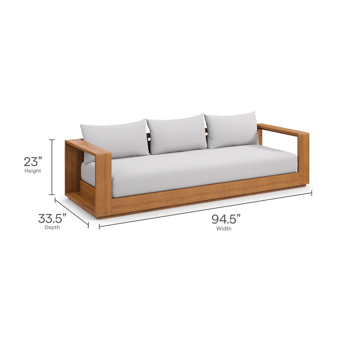 Tahoe 2-Piece Outdoor Patio Acacia Wood Sofa and Coffee Table Set by Modway