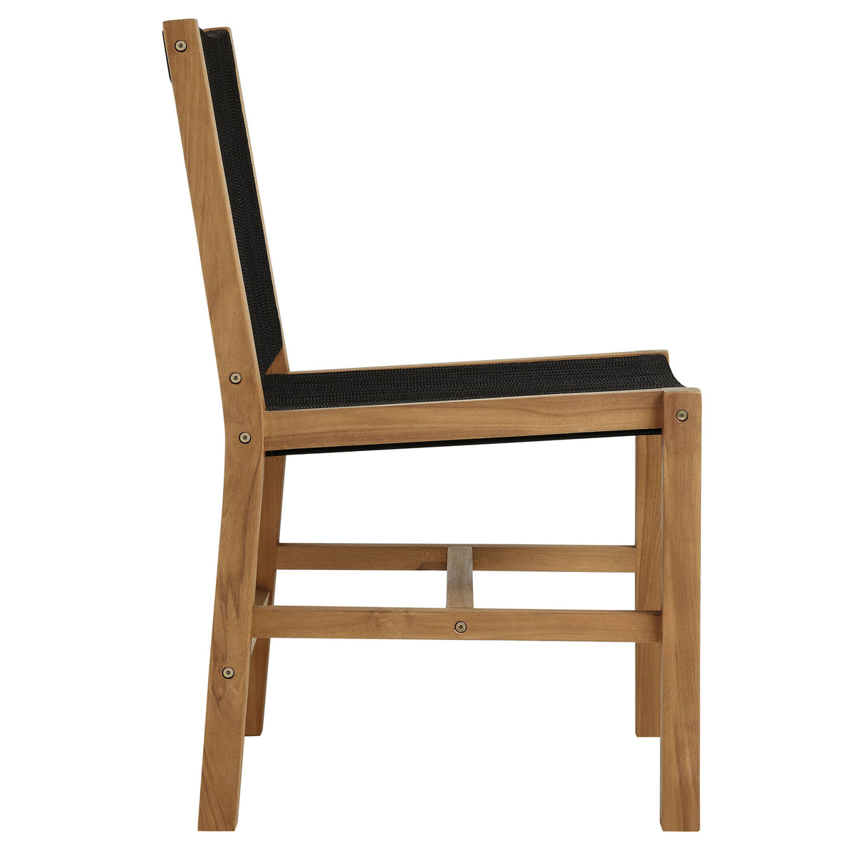 Vienna 3-Piece Outdoor Patio Teak and Rope Dining Set with Armless Chairs