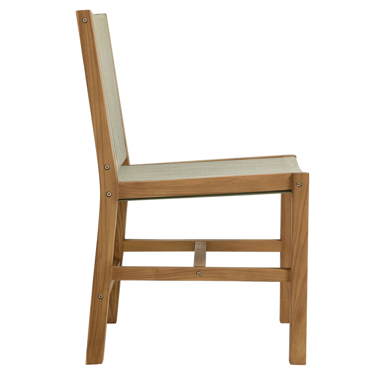 Vienna Outdoor Patio Teak and Rope Armless Dining Chairs Set of 2 by Modway