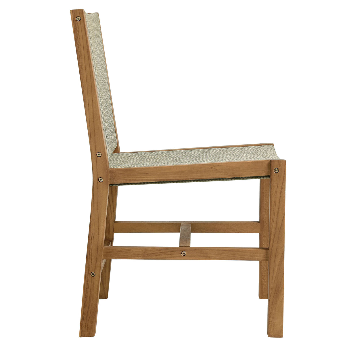 Vienna 3-Piece Outdoor Patio Teak and Rope Dining Set with Armless Chairs