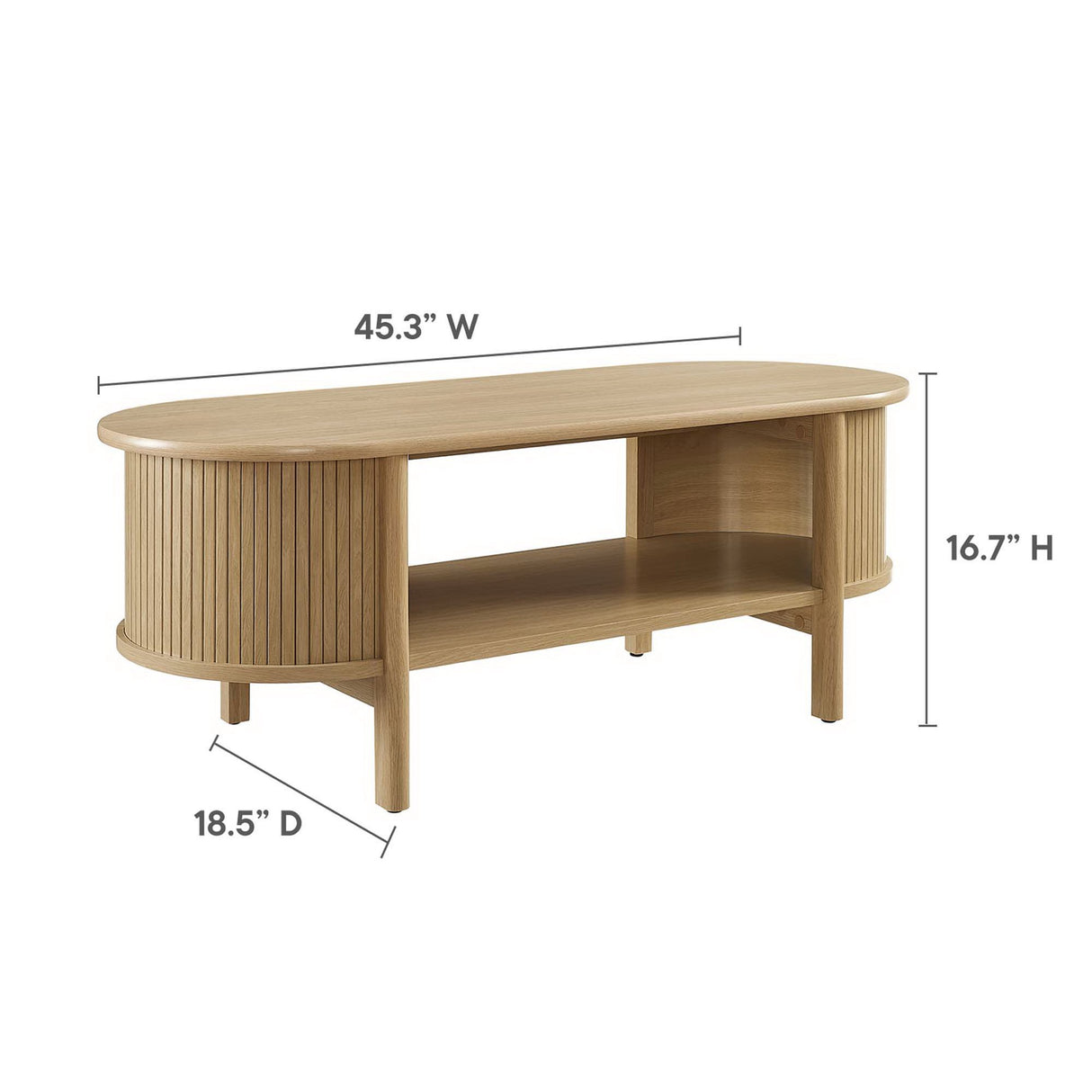 Cadence Coffee Table by Modway Mid-Century Modern Rubberwood