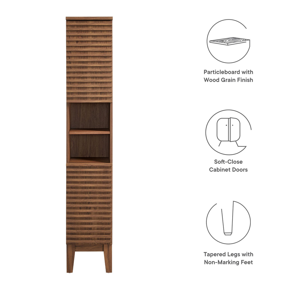 Render Tall Narrow Bathroom Storage Cabinet by Modway