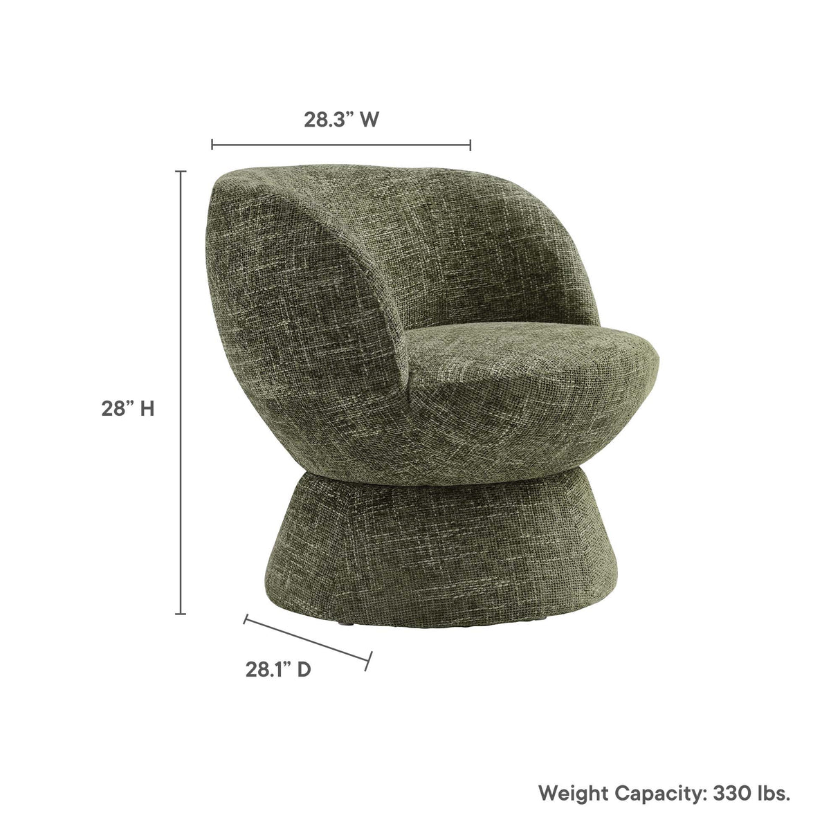 Vesta Chenille Fabric Upholstered Swivel Chair by Modway