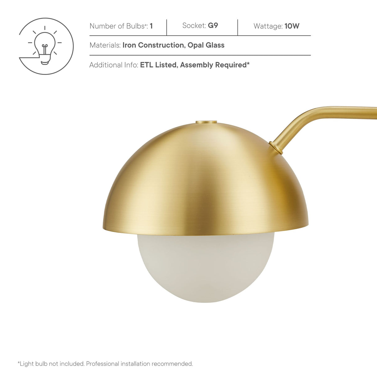 Eclipse Globe Wall Sconce by Modway