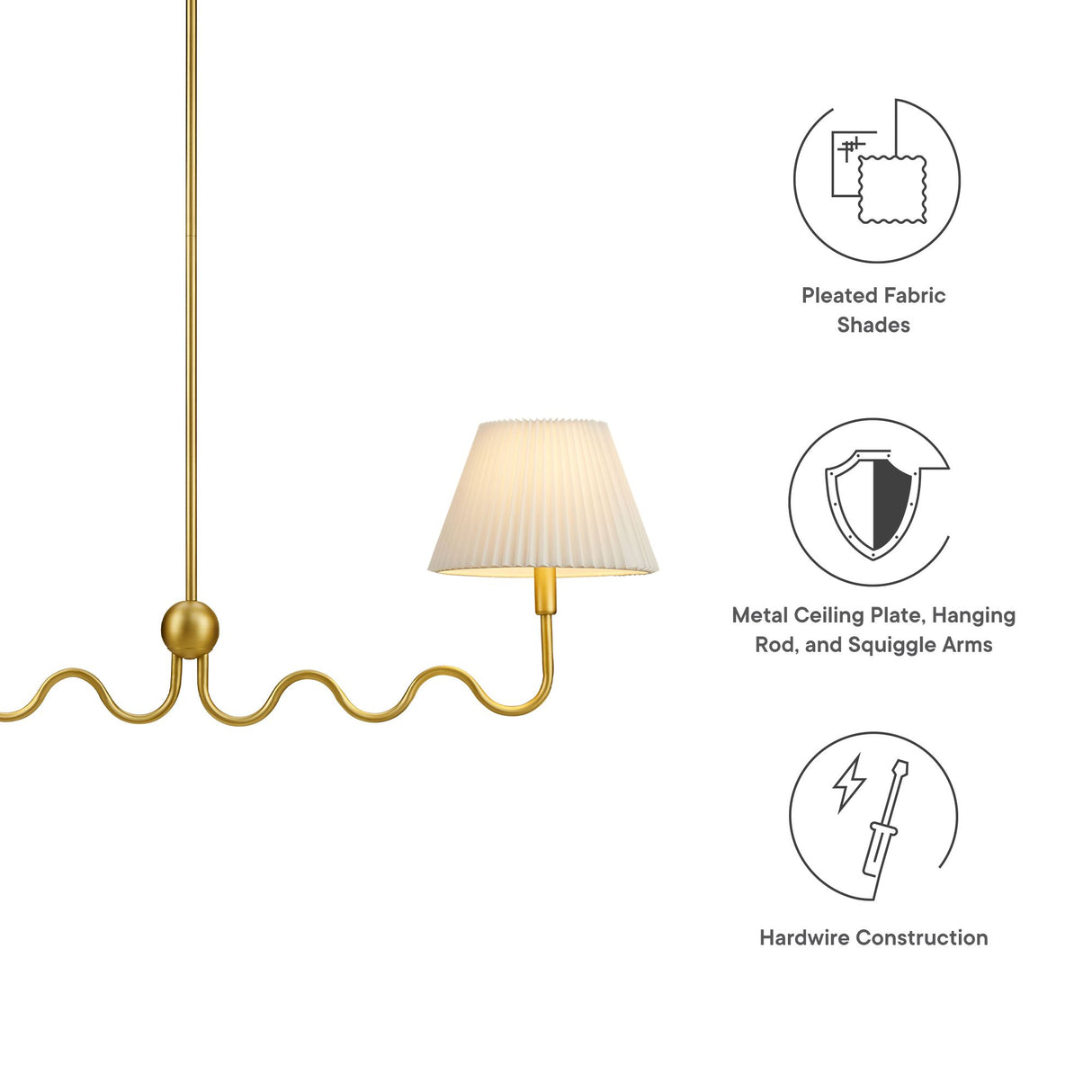 Wave Squiggle 2-Arm Pendant Light by Modway