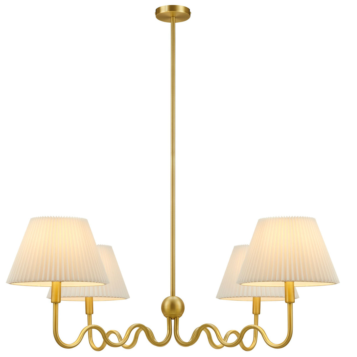 Wave Squiggle 4-Arm Pendant Light by Modway