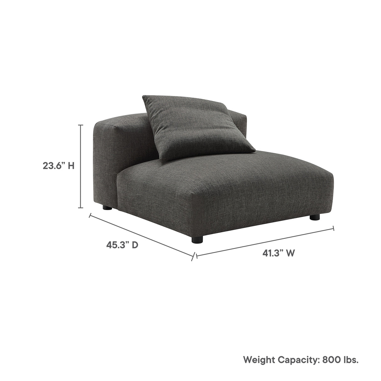 Solace Modular Upholstered Fabric Armless Chair by Modway