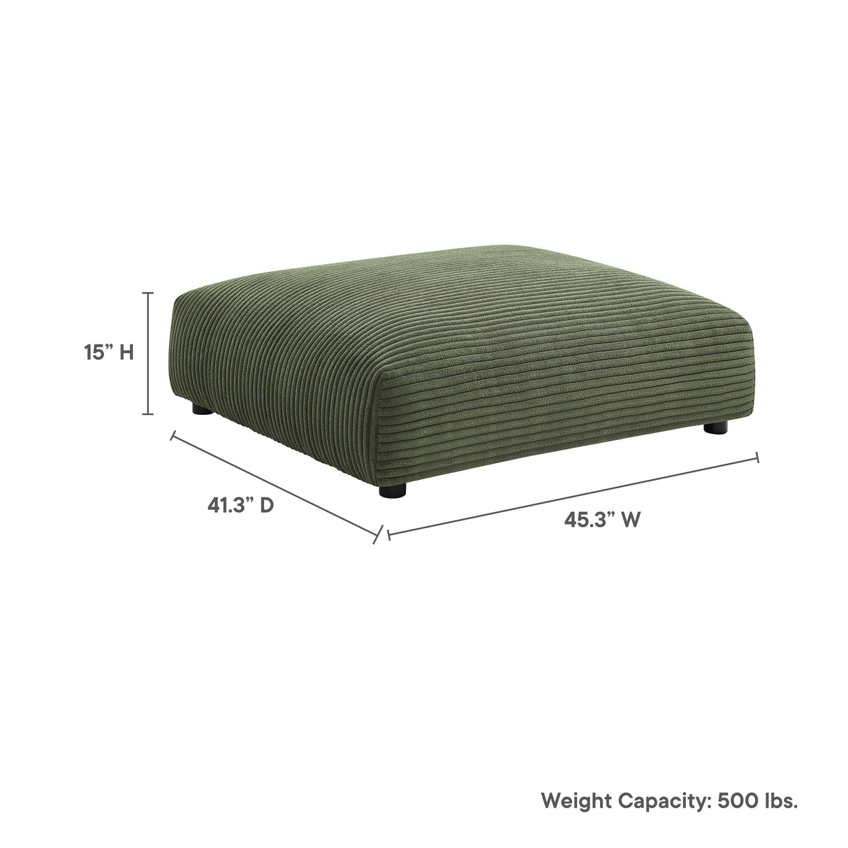 Solace Modular Corduroy Upholstered Ottoman by Modway