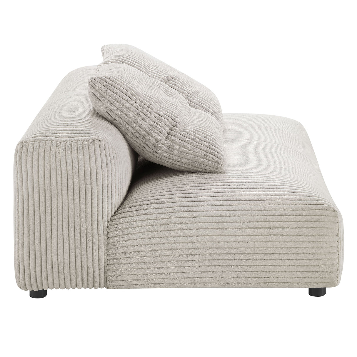 Solace Modular Corduroy Upholstered Armless Loveseat and Ottoman Set
