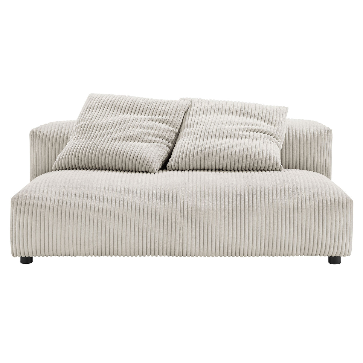 Solace Modular Corduroy Upholstered Armless Loveseat and Ottoman Set