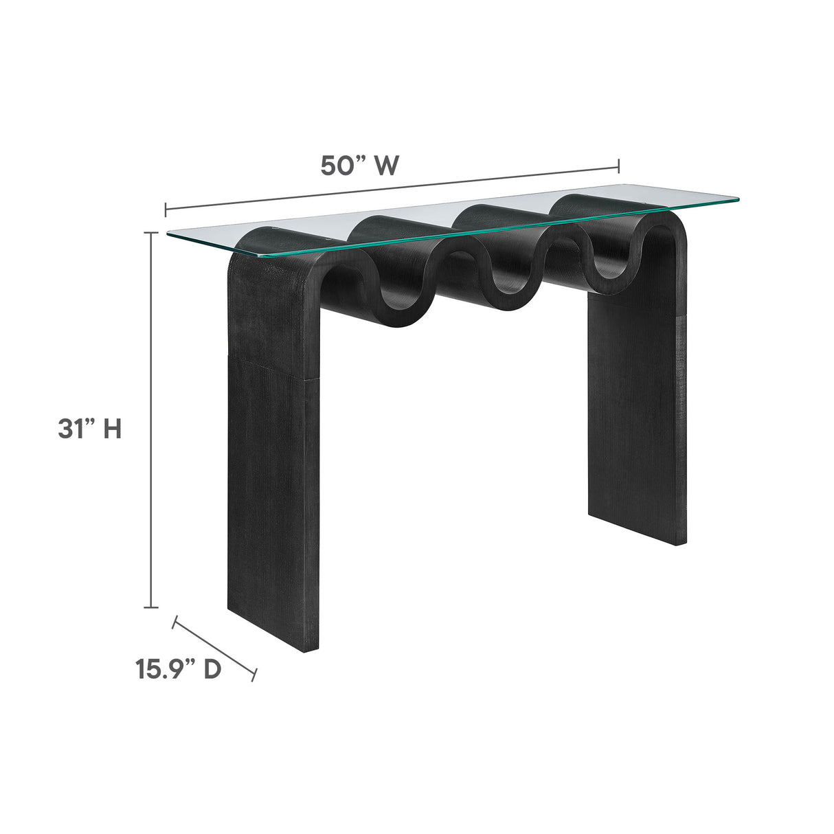 Ondine Glass Top 50" Console Table by Modway