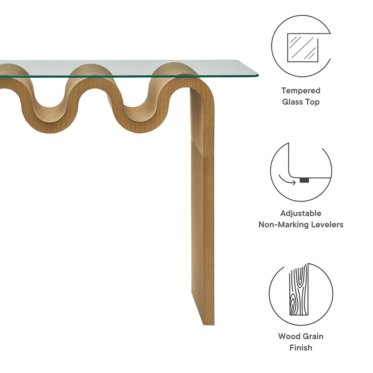 Ondine Glass Top 50" Console Table by Modway