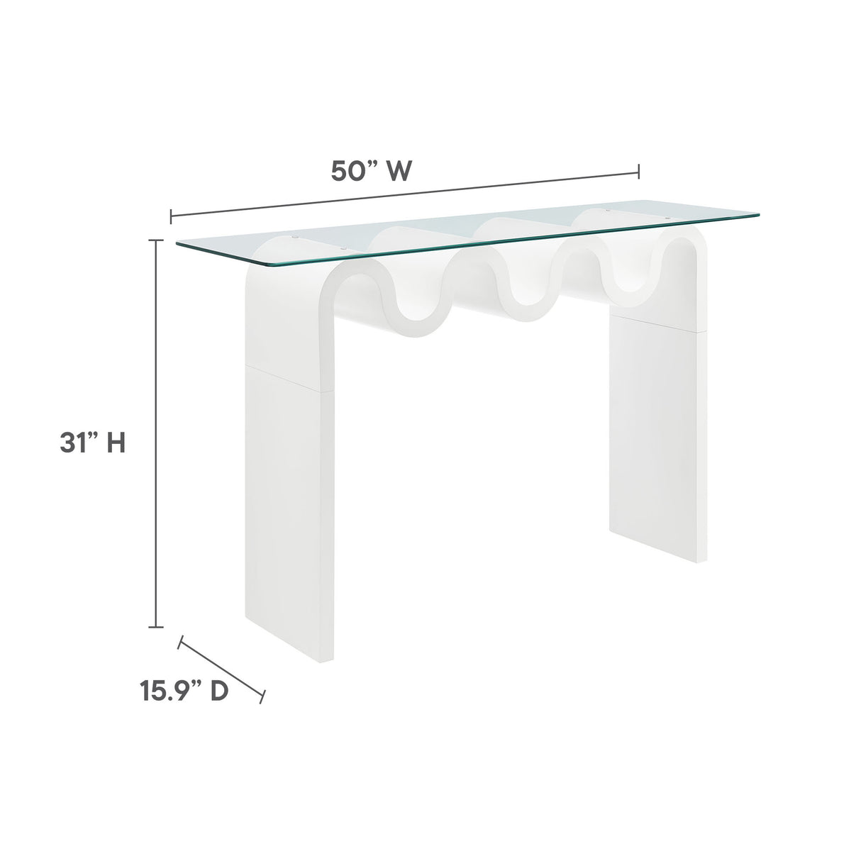 Ondine Glass Top 50" Console Table by Modway