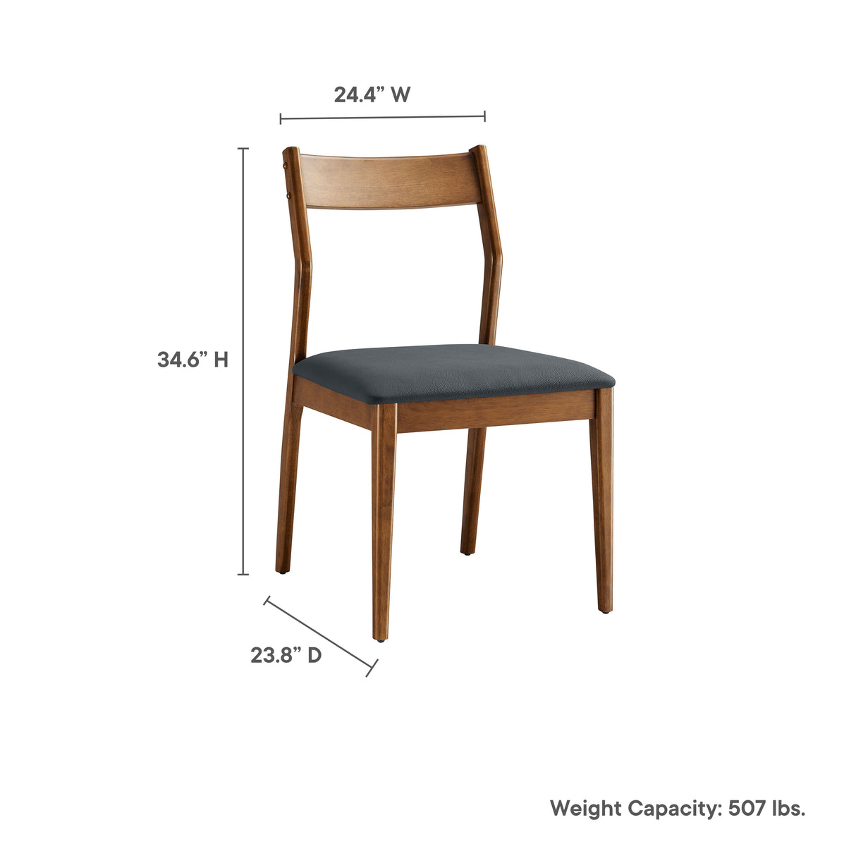 Solara 7-Piece Wood Dining Set with Vegan Leather Chairs