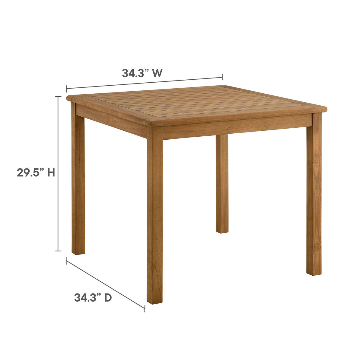 Vienna 3-Piece Outdoor Patio Teak and Rope Dining Set with Armless Chairs